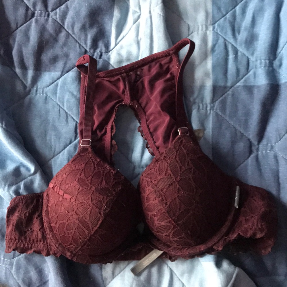 Purple/maroon color Lace bra